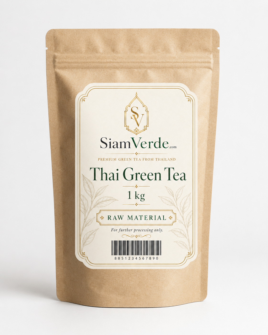 SiamVerde Thai Green Tea powder craft paper doypack